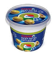 גבינה לבנה עם זיתים ירוקים 5% שומן 250 גרם מהדרין