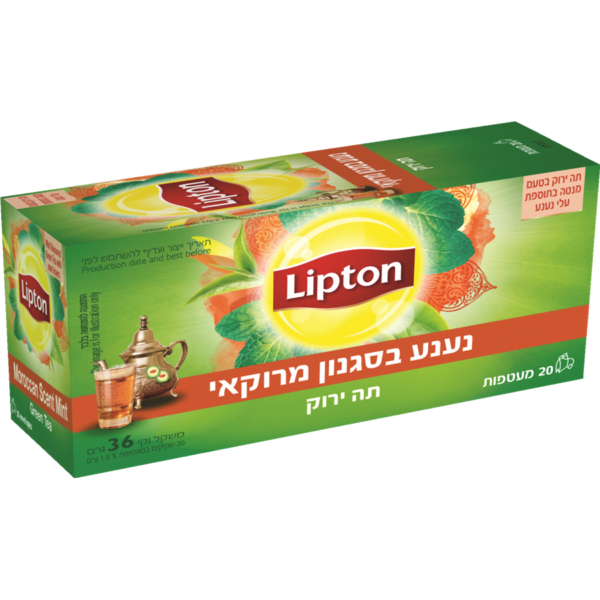 ליפטון תה ירוק נענע בסגנון מרוקאי 20 מעטפות'