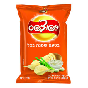עלית חטיף תפוצ'יפס בטעם שמנת בצל 200 גרם